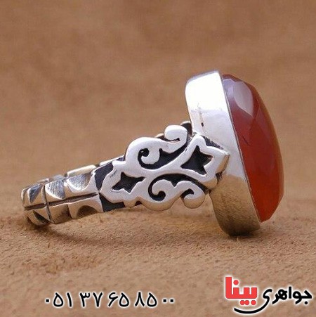 انگشتر عقیق یمنی تراش الماس زیبا _کد:20152