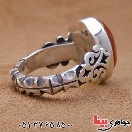 انگشتر عقیق یمنی تراش الماس زیبا _کد:20152