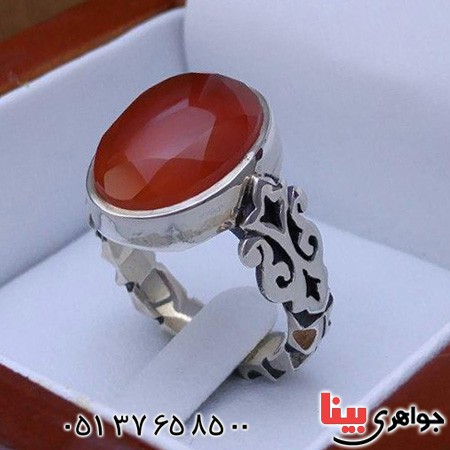 انگشتر عقیق یمنی تراش الماس زیبا _کد:20152