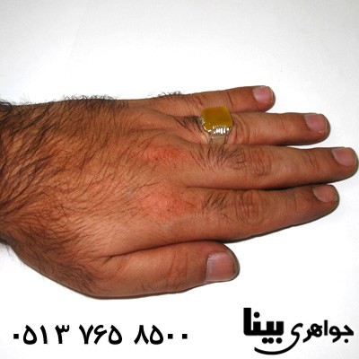 انگشتر عقیق شرف الشمس مردانه طرح ستاره مربعی