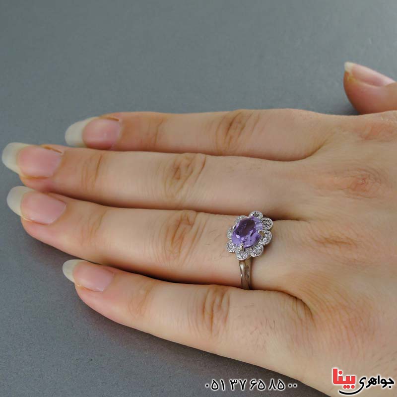انگشتر آمتیست زنانه زیبا برند SPN _کد:20194
