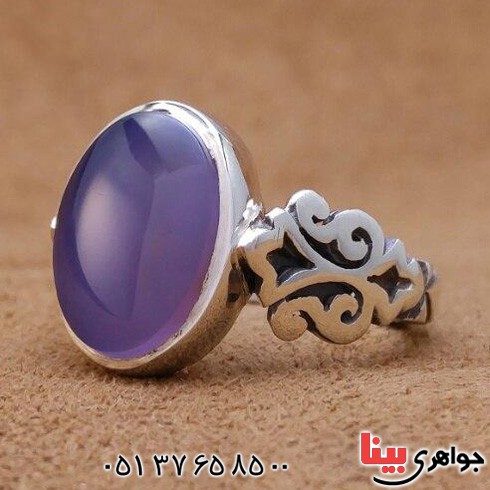 انگشتر عقیق یمنی مدل صفوی یاسی خوش رنگ _کد:20213