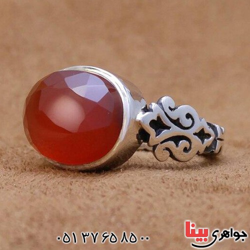 انگشتر عقیق یمنی مدل صفوی زیبا _کد:20227
