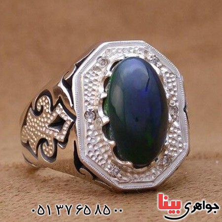 انگشتر اوپال دور الماس بسیار فاخر _کد:20245