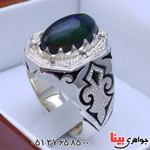 انگشتر اوپال دور الماس بسیار فاخر _کد:20245