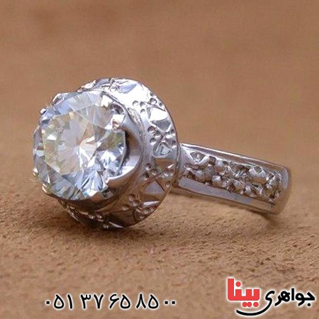 انگشتر الماس روسی (موزانایت) دور الماس خاص _کد:20276