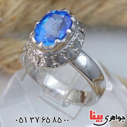 انگشتر توپاز بسیار خوشرنگ زنانه _کد:20305