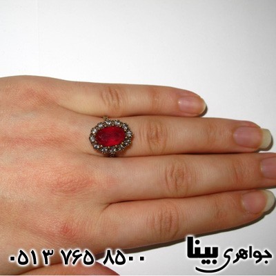 انگشتر جید زنانه دور جواهر