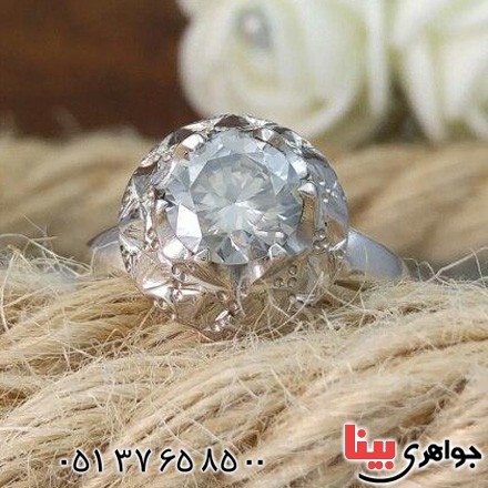 انگشتر الماس روسی (موزانایت) دور الماس خاص _کد:20309
