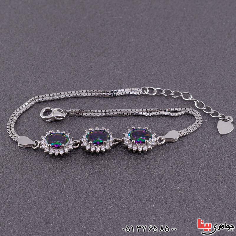 دستبند کوارتز هفت رنگ بسیار زیبا _کد:20319