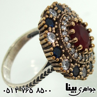 انگشتر جید زنانه سه نگین