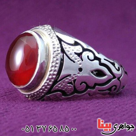 انگشتر عقیق یمنی دور الماس بسیار عالی _کد:20338