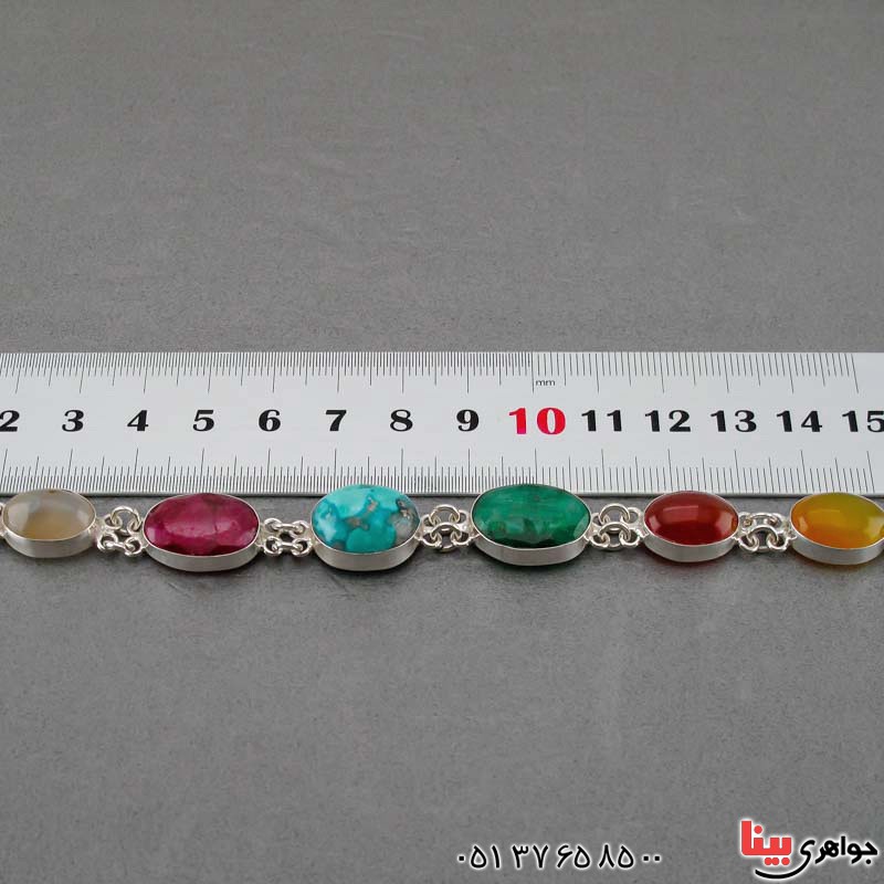 دستبند چند جواهر سنگ درمانی مدل سلجوقی _کد:20351