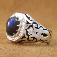 انگشتر اوپال دور الماس بسیار عالی 