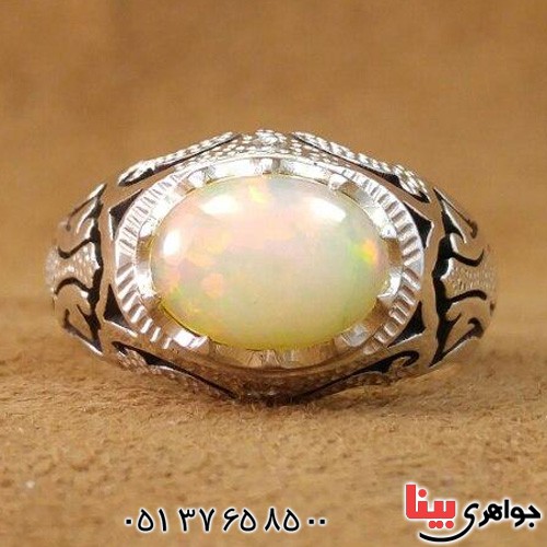 انگشتر اوپال دور الماس بسیار زیبا _کد:20360