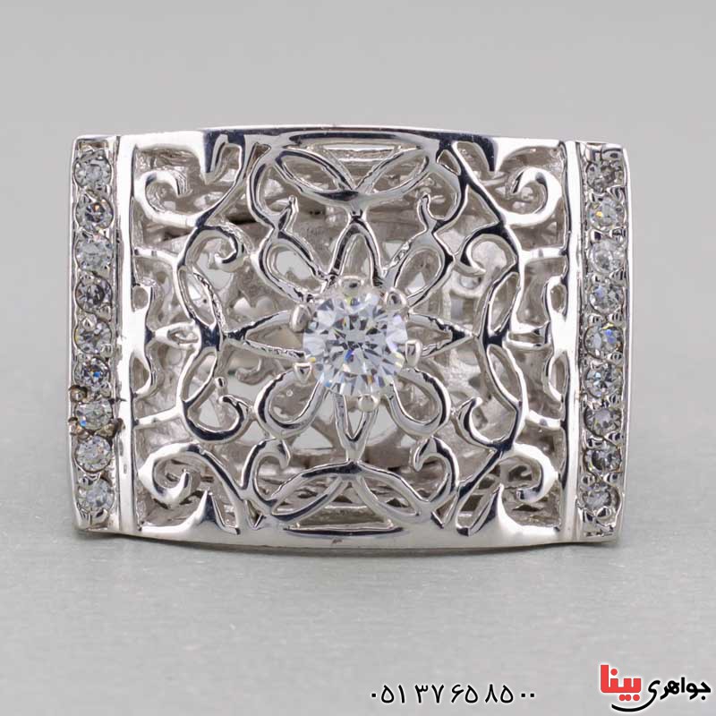 انگشتر الماس زنانه شبکه ای مجلسی برند SPN _کد:20384