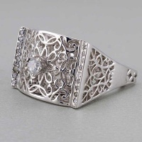 انگشتر الماس زنانه شبکه ای مجلسی برند SPN 