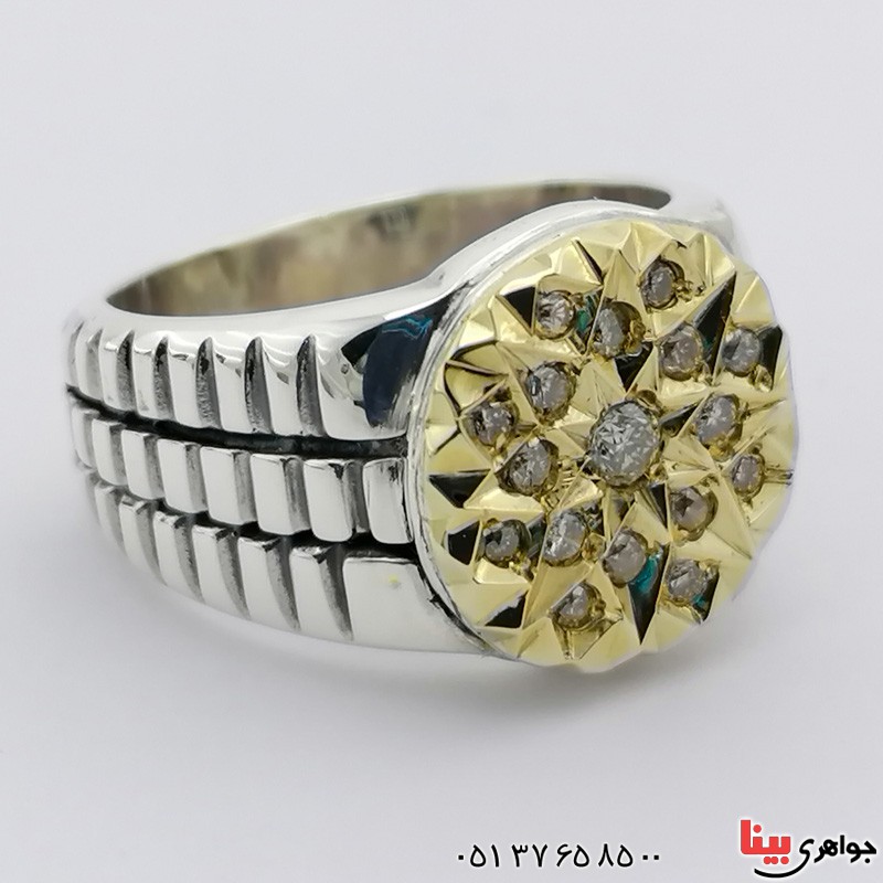 انگشتر الماس خاص مردانه بسیار زیبا 