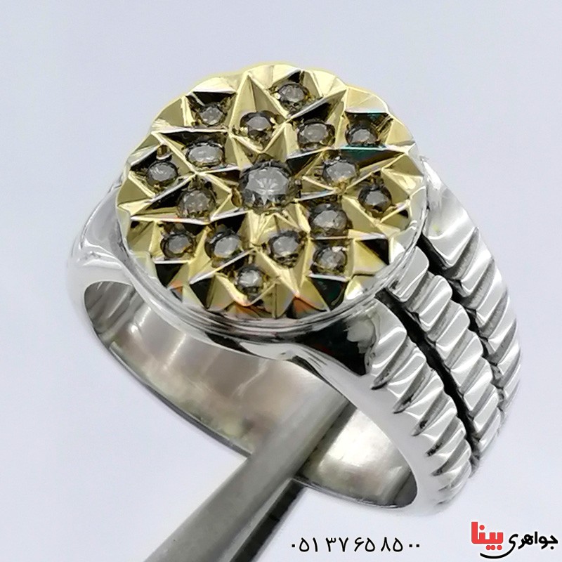 انگشتر الماس خاص مردانه بسیار زیبا _کد:20391