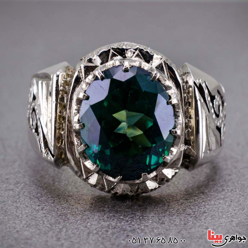 انگشتر توپاز خوشرنگ خاص مردانه _کد:20393