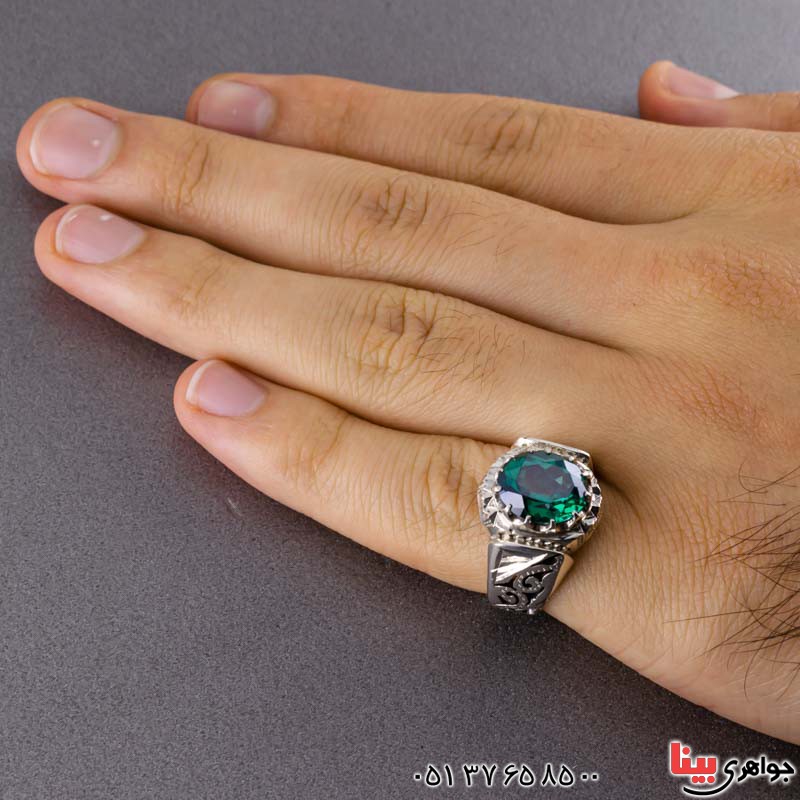 انگشتر توپاز خوشرنگ خاص مردانه _کد:20393