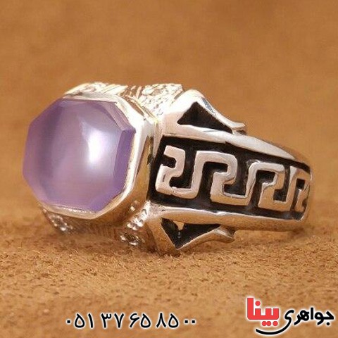 انگشتر عقیق یمنی دور الماس مدل شبکه ای ورساچی _کد:20426