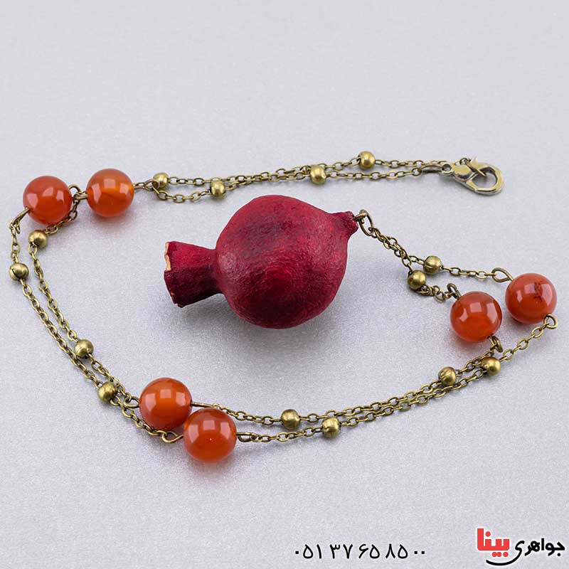 گردنبند عقیق و انار طبیعی زیبا _کد:20432