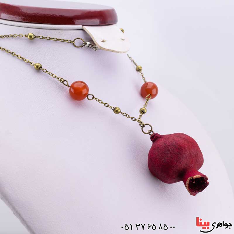 گردنبند عقیق و انار طبیعی زیبا _کد:20432