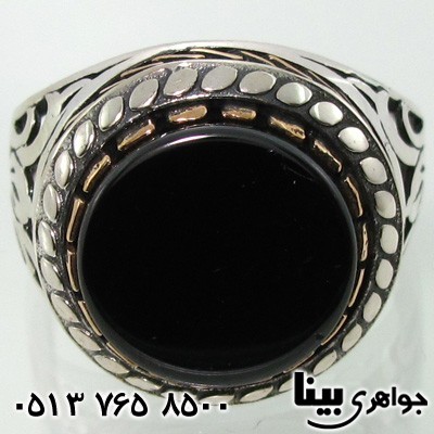 انگشتر عقیق سیاه (اونیکس) مردانه عثمانی