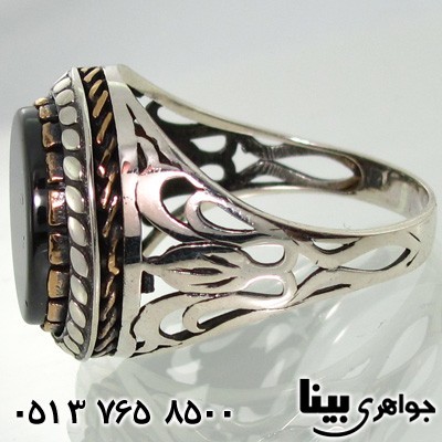 انگشتر عقیق سیاه (اونیکس) مردانه عثمانی