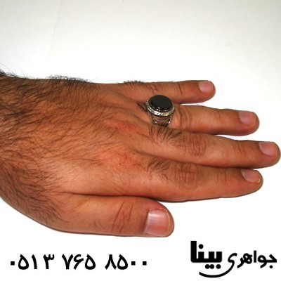 انگشتر عقیق سیاه (اونیکس) مردانه عثمانی