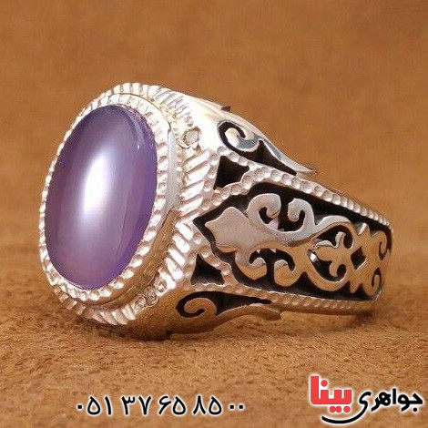 انگشتر عقیق یمنی دور الماس بسیار خوشرنگ _کد:20446