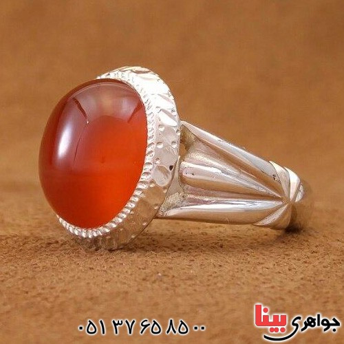 انگشتر عقیق یمنی مدل آذری بسیار زیبا و خاص _کد:20452