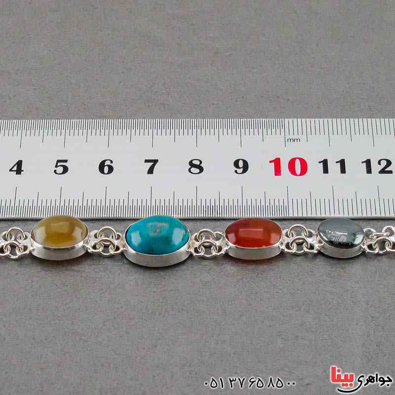 دستبند چند جواهر سنگ درمانی مدل سلجوقی _کد:20465