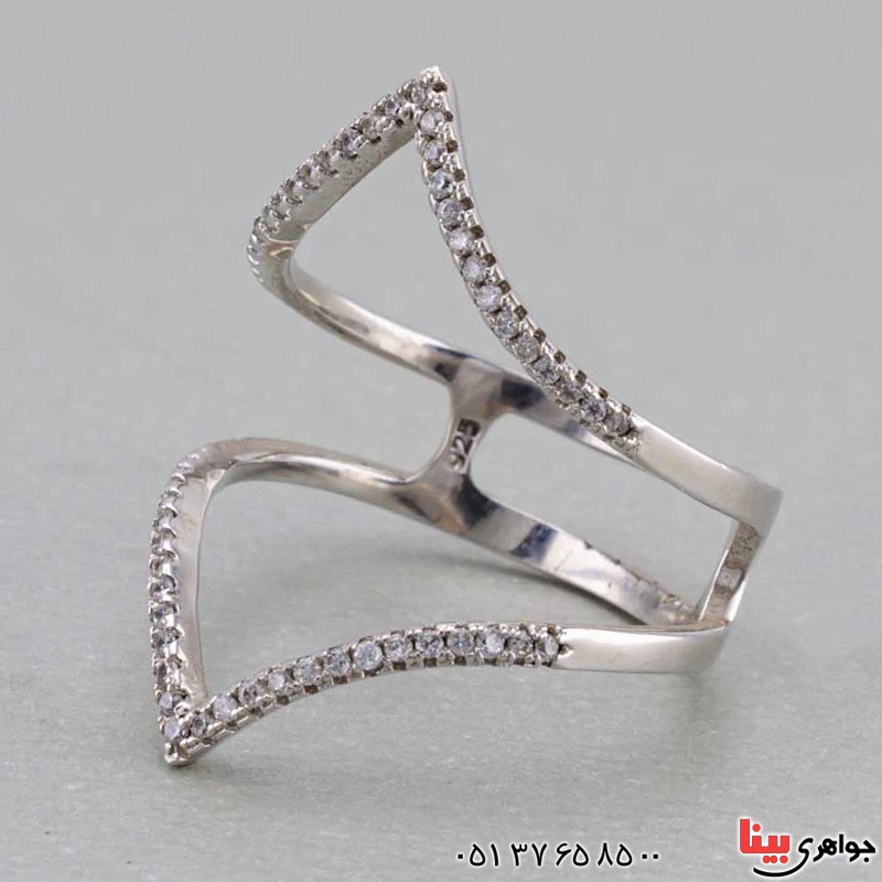انگشتر نقره زنانه تمام برلیان  برند SPN _کد:20480
