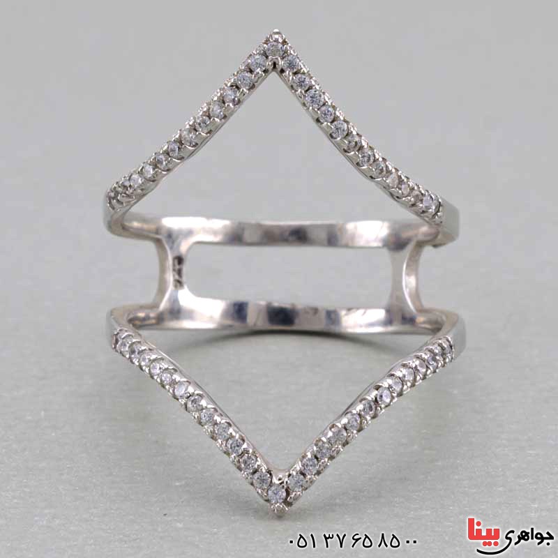 انگشتر نقره زنانه تمام برلیان  برند SPN _کد:20480