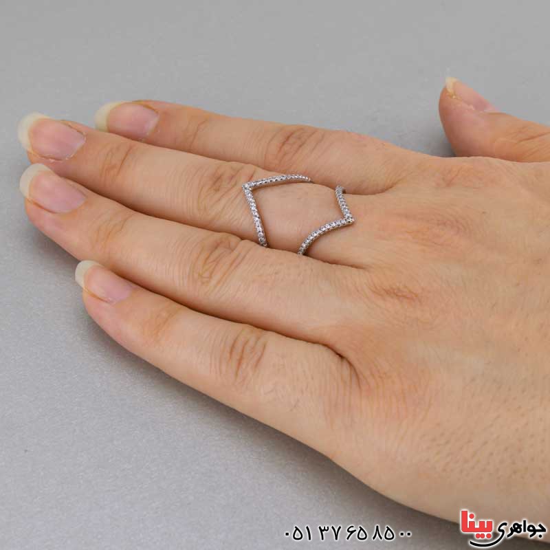 انگشتر نقره زنانه تمام برلیان  برند SPN _کد:20480