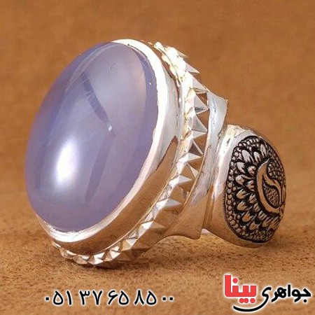 انگشتر عقیق یمنی قلم زنی و آیینه کاری شده _کد:20504