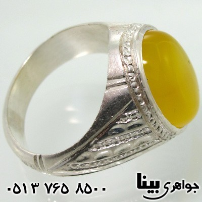 انگشتر عقیق شرف الشمس مردانه تراش نقطه ای