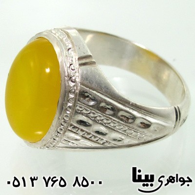 انگشتر عقیق شرف الشمس مردانه تراش نقطه ای