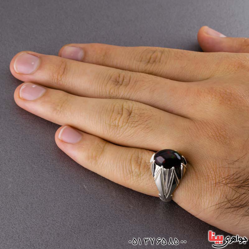 انگشتر اوپال خوشرنگ بسیار زیبا _کد:20589