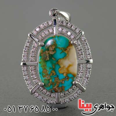 گردنبند فیروزه نیشابوری زنانه خوش نقش درشت گردنبند فیروزه نیشابوری زنانه خوش نقش درشت