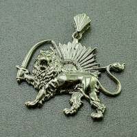 گردنبند نقره شیر و خورشید بسیار شیک 