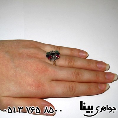 انگشتر چند جواهر دو تاج