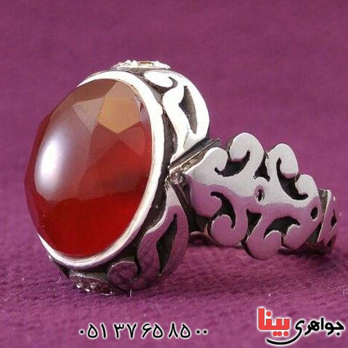 انگشتر عقیق یمنی دور الماس بسیار فاخر _کد:20665