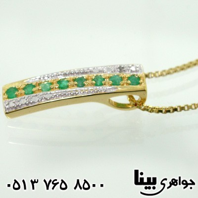 گردنبند چند جواهر زمرد و الماس هشت نگین