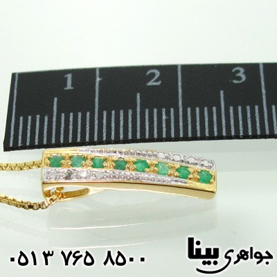 گردنبند چند جواهر زمرد و الماس هشت نگین