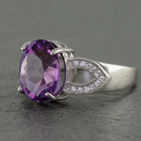 انگشتر آمتیست رودیوم زنانه خاص 