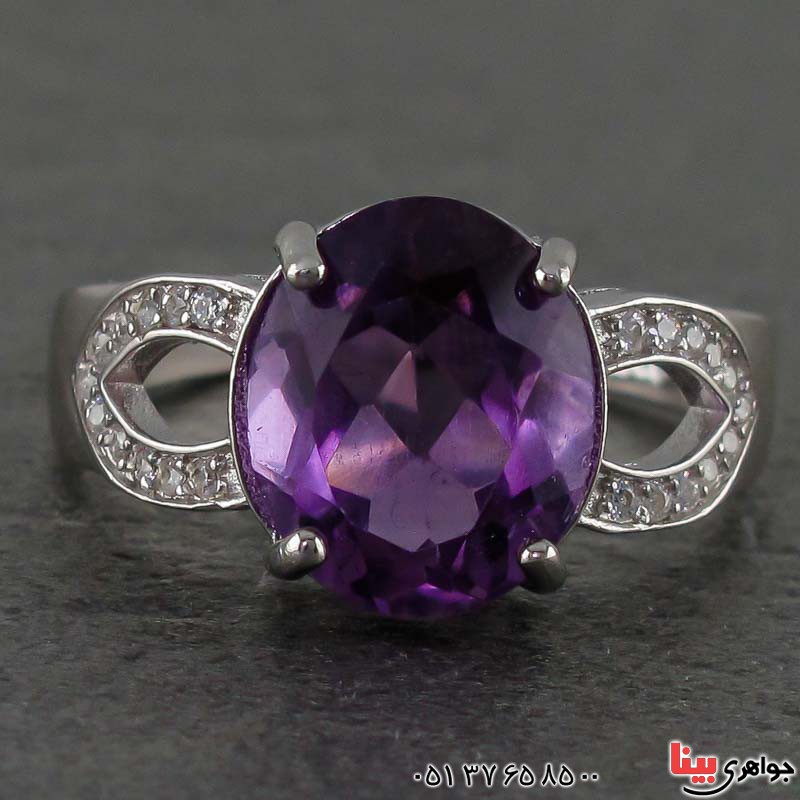 انگشتر آمتیست رودیوم زنانه خاص _کد:20681