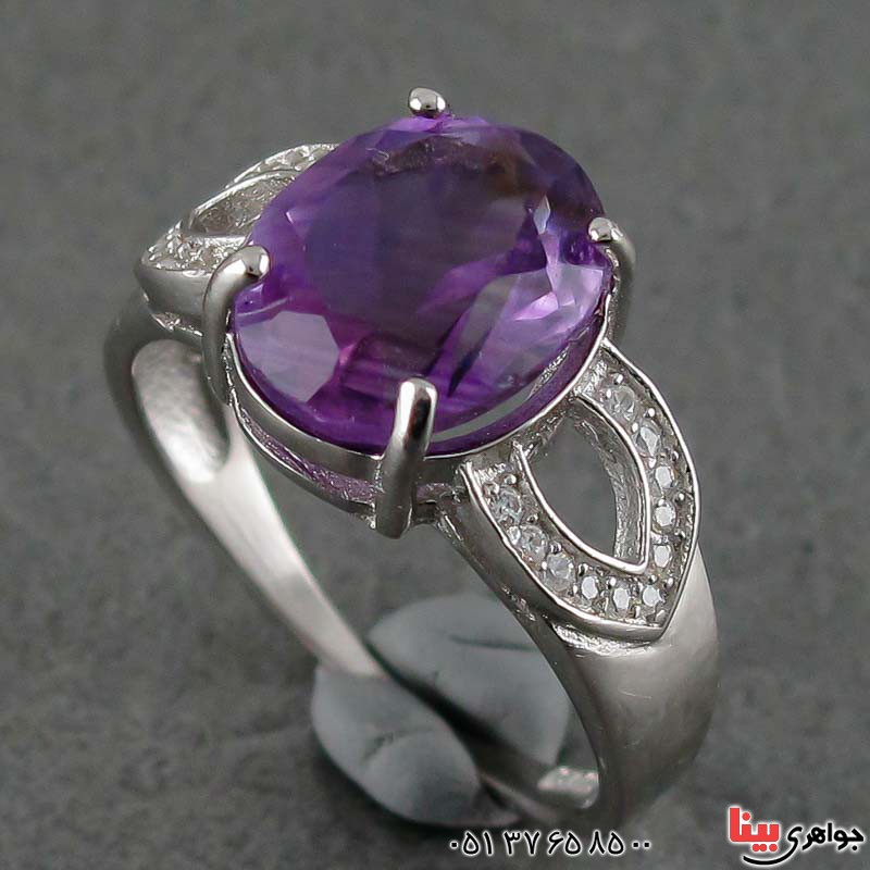 انگشتر آمتیست رودیوم زنانه خاص _کد:20681